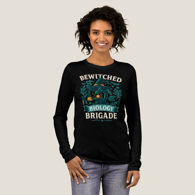 Bewitched Biology Brigade - Bio Teacher Halloween Tri-Blend Shirt (Full Front)
