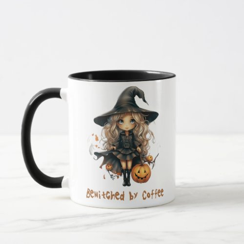 Bewitched by Coffee Cute Witch Halloween Mug