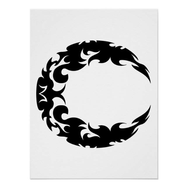 Bewitching Black Crescent Moon Silhouette Poster (Front)