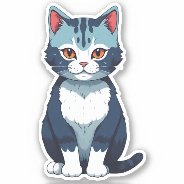 Bewitching Blue Cat Gaze Sticker (Front)