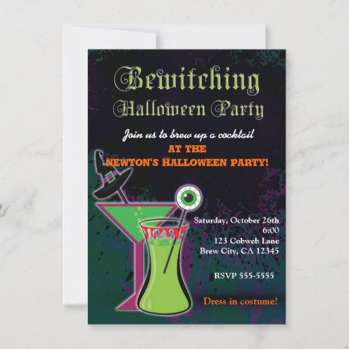 Bewitching Cocktails Halloween Party Invitation