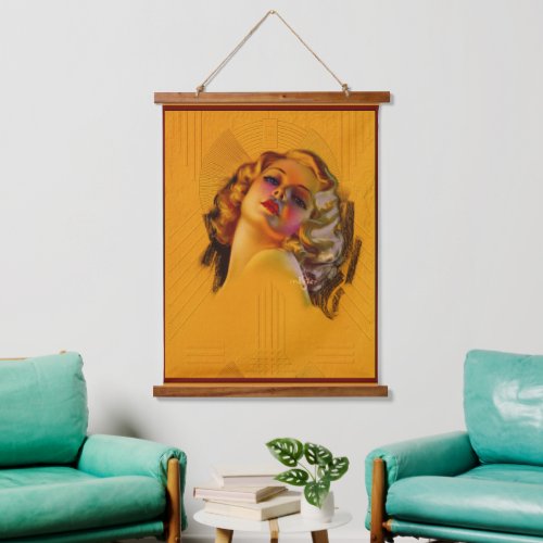 Bewitching Eyes Art Deco Portrait by Zoe Mozert Hanging Tapestry