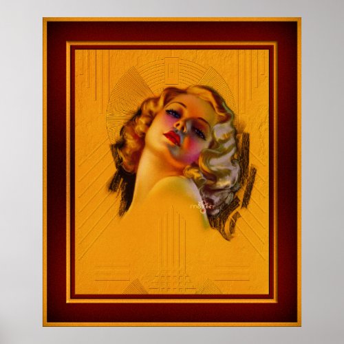 Bewitching Eyes Art Deco Portrait by Zoe Mozert Poster