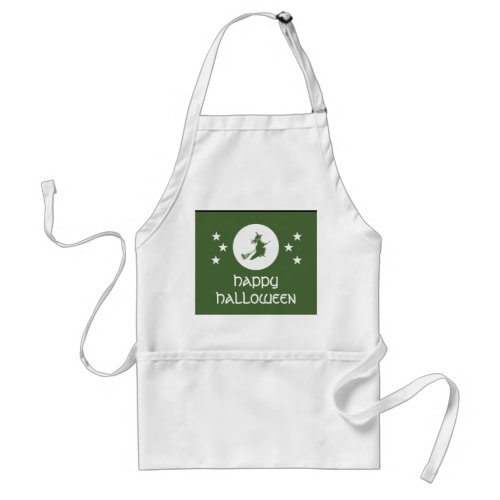 Bewitching Halloween Apron Green Adult Apron