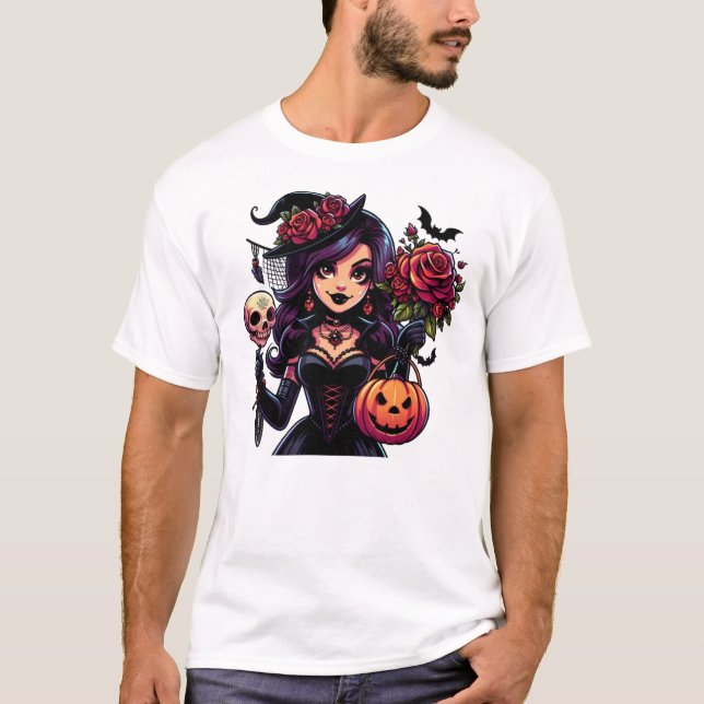 Bewitching Halloween Art T-Shirt (Front)