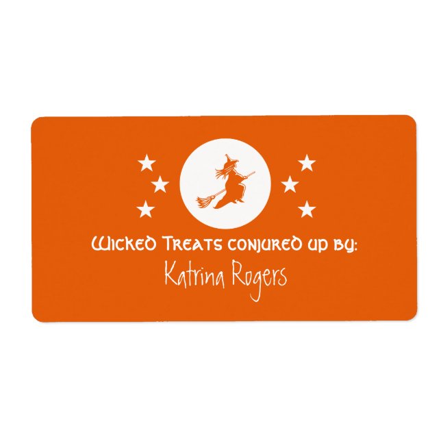 Bewitching Halloween Baking Labels, Orange Label (Front)