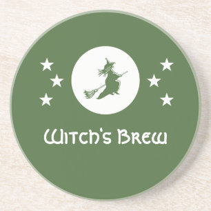 Bewitching Halloween Coaster, Green Drink Coaster