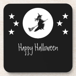 Bewitching Halloween Coaster Set, Black