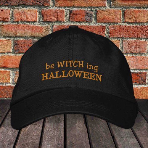 beWITCHing Halloween embroidered trucker hat