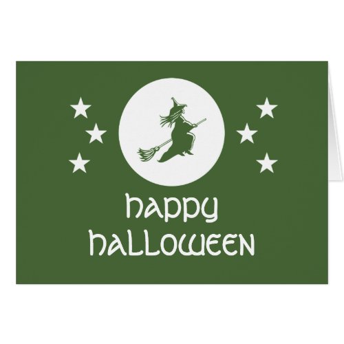 Bewitching Halloween Greeting Card Green