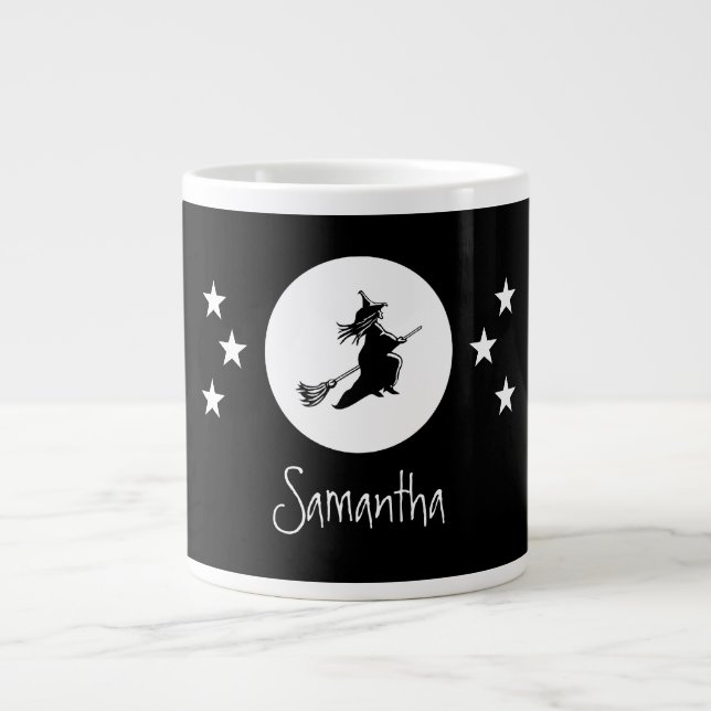 Bewitching Halloween Jumbo Mug, Black Giant Coffee Mug (Front)