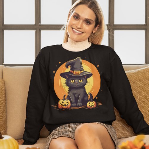 Bewitching Halloween Kitty Cat Sweatshirt