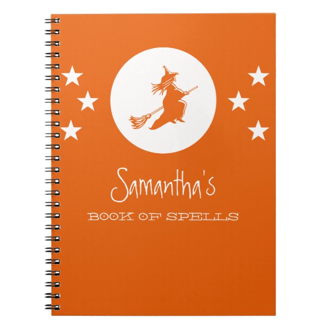 Bewitching Halloween Notebook, Orange Notebook (Front)