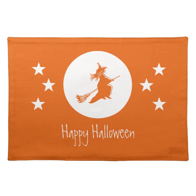 Bewitching Halloween Placemat, Orange Cloth Placemat (Front)