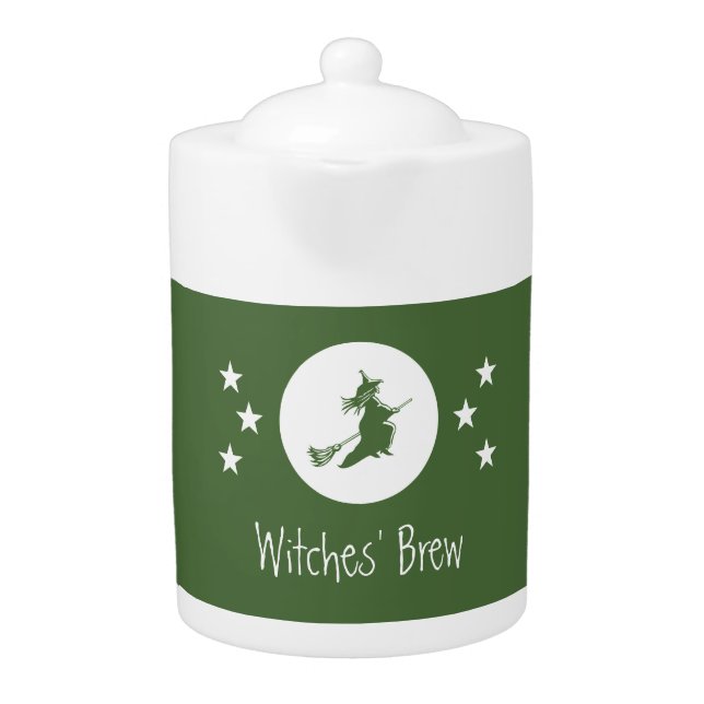 Bewitching Halloween Teapot, Green Teapot (Front)