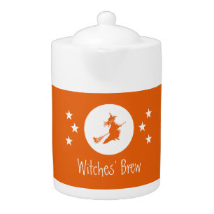 Bewitching Halloween Teapot, Orange Teapot