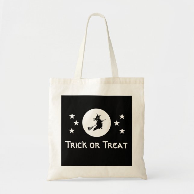 Bewitching Halloween Trick or Treat Bag, Black Tote Bag (Front)