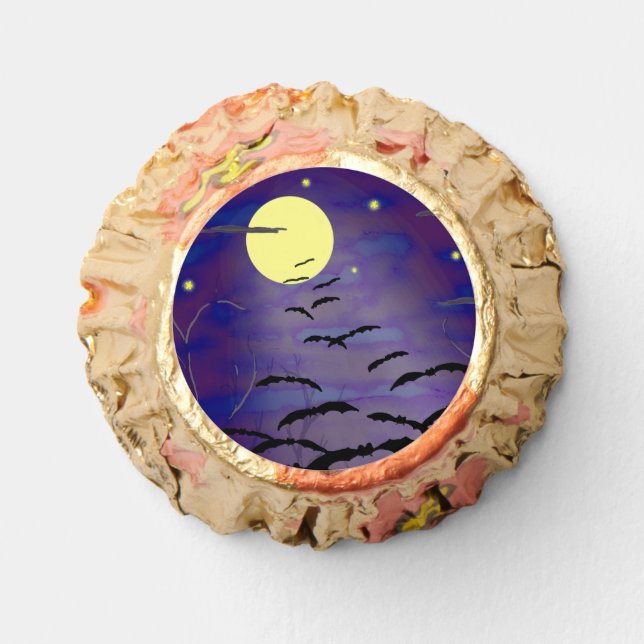 Bewitching Hour Full Moon Bats Halloween Reese's Peanut Butter Cups (Front)