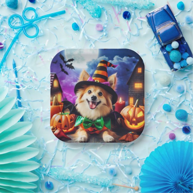 Bewitching Pup's Halloween Howl Paper Plates (Party)