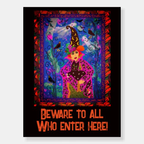 Bewitching Spooky Halloween Night Door Sign