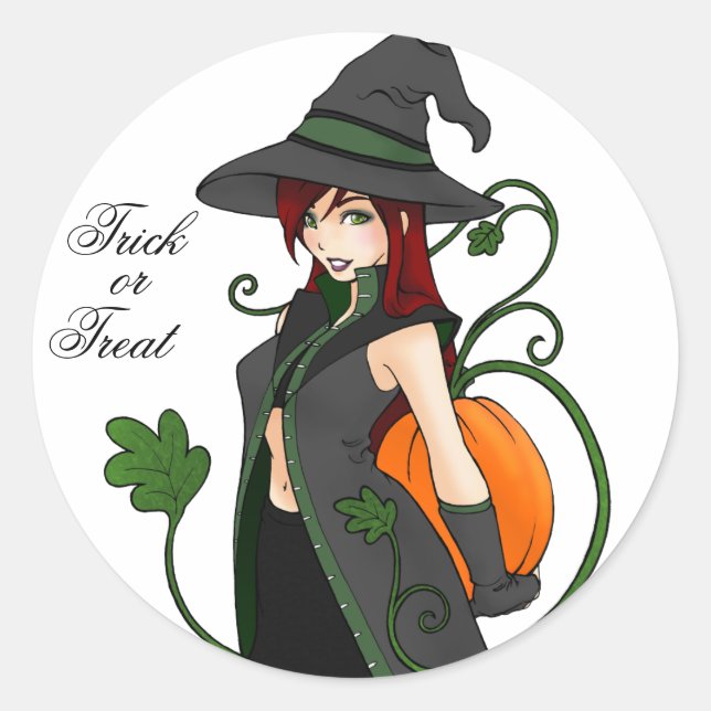 Bewitching Trick-or-Treat Stickers (Front)