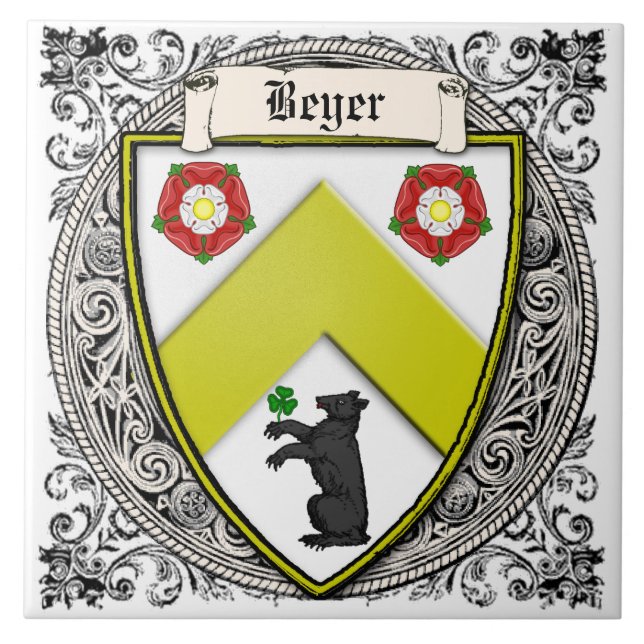 Beyer (Switzerland/Saxony) family arms Ceramic Tile (Front)