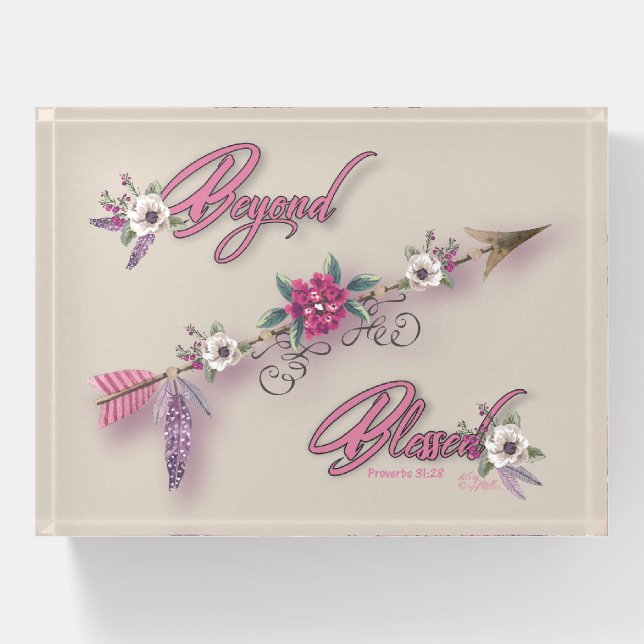 Beyond Blessed Paperweight (Front)