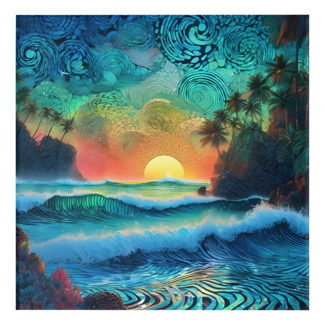 Beyond Blues Seascape Acrylic Print (Front)