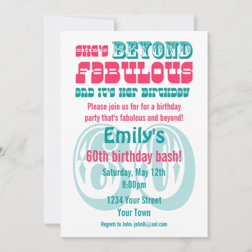 Beyond Fabulous 60th Birthday Invitation