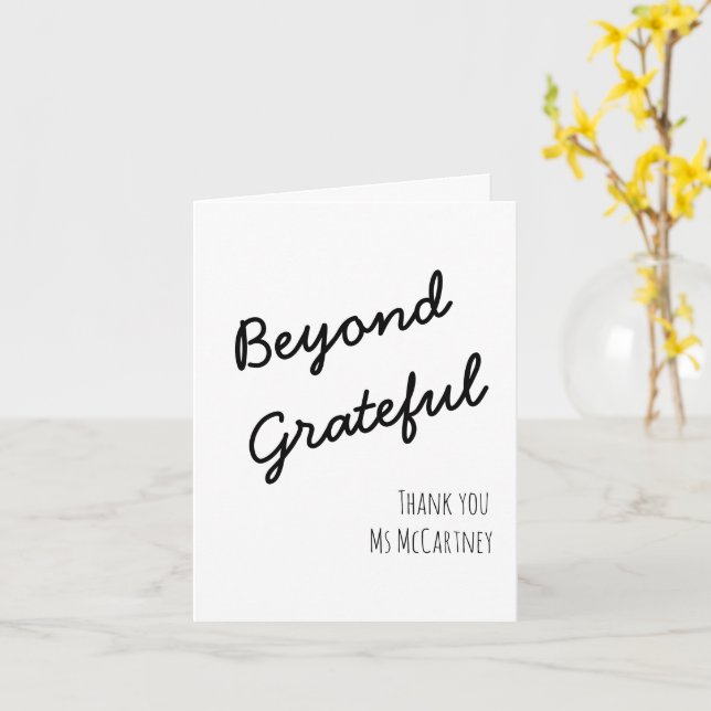 Beyond Grateful Editable Folded Greeting Card (Yellow Flower)