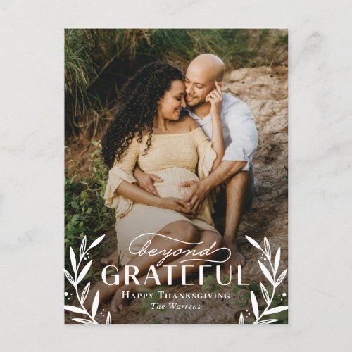 Beyond Grateful Thanksgiving Photo Card Postcard