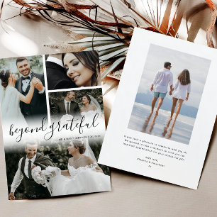 Beyond Grateful Wedding Photo Thank You Card