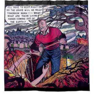 Beyond Hands From The Grave Horror Vintage Comics Shower Curtain