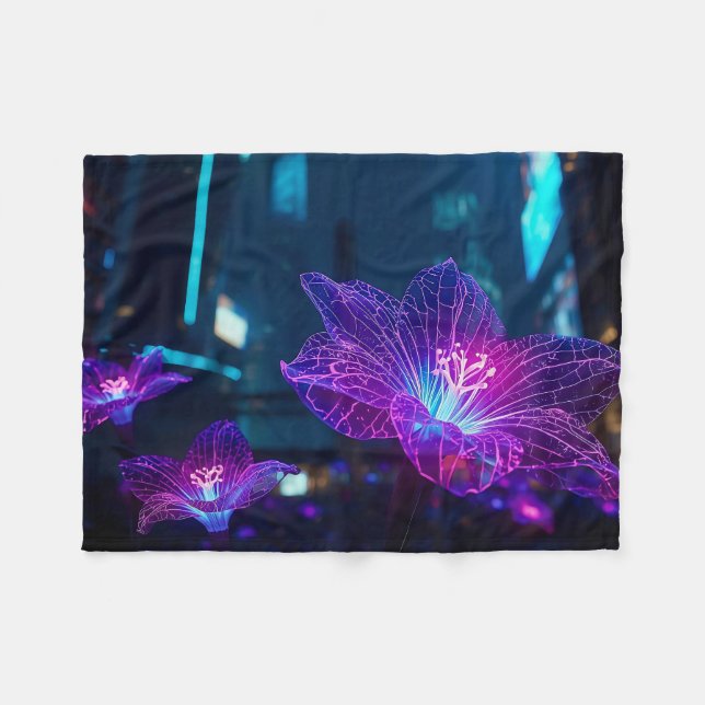 Beyond Neon Veins Fleece Blanket (Front (Horizontal))