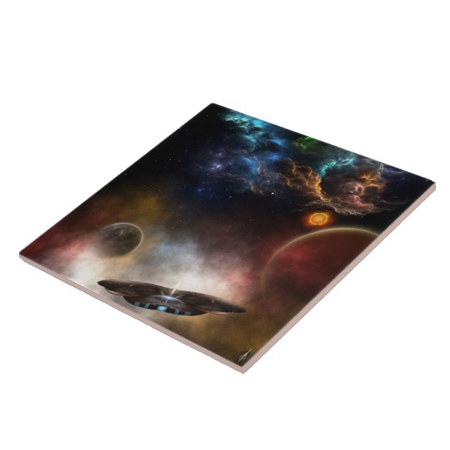 Beyond Space & Time	 Fractal Art Ceramic Tile (Side)