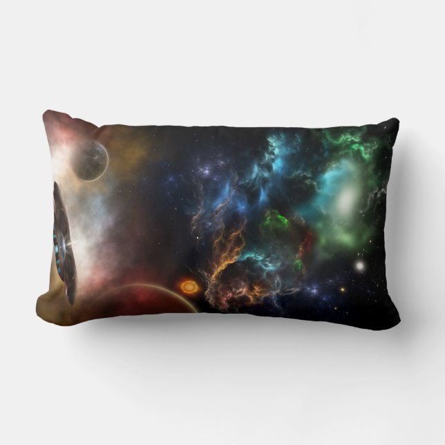 Beyond Space & Time	 Fractal Art Lumbar Pillow (Front)