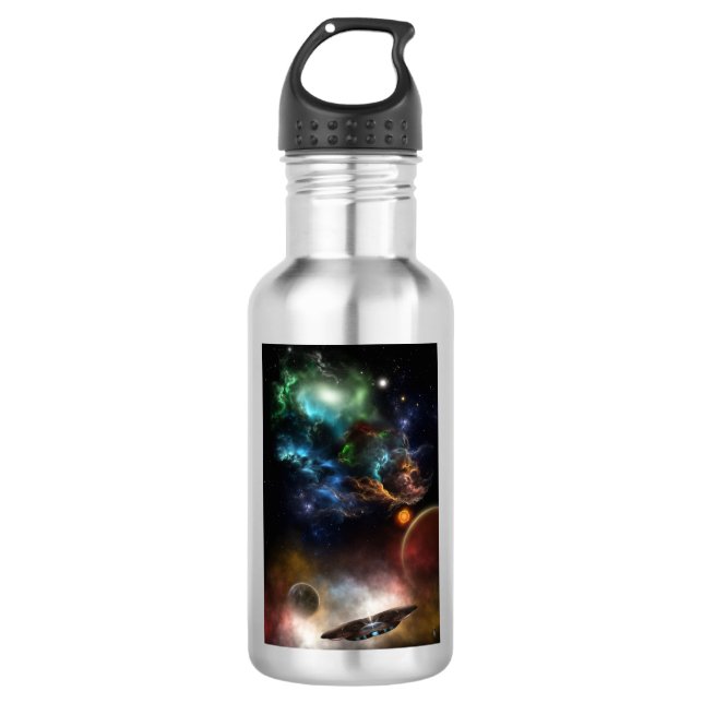 Beyond Space & Time	 Fractal Art Stainless Steel Water Bottle (Front)