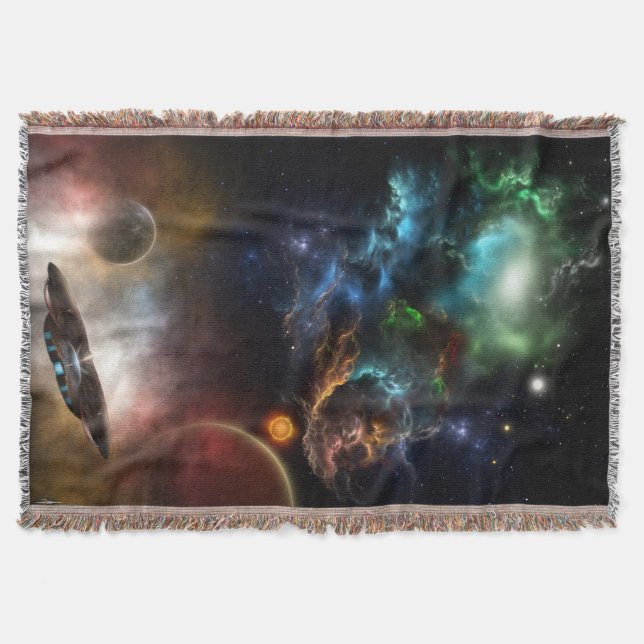 Beyond Space & Time	 Fractal Art Throw Blanket (Front)