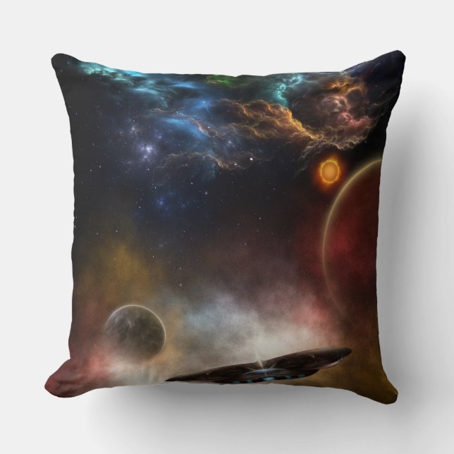Beyond Space & Time	 Fractal Art Throw Pillow (Front)