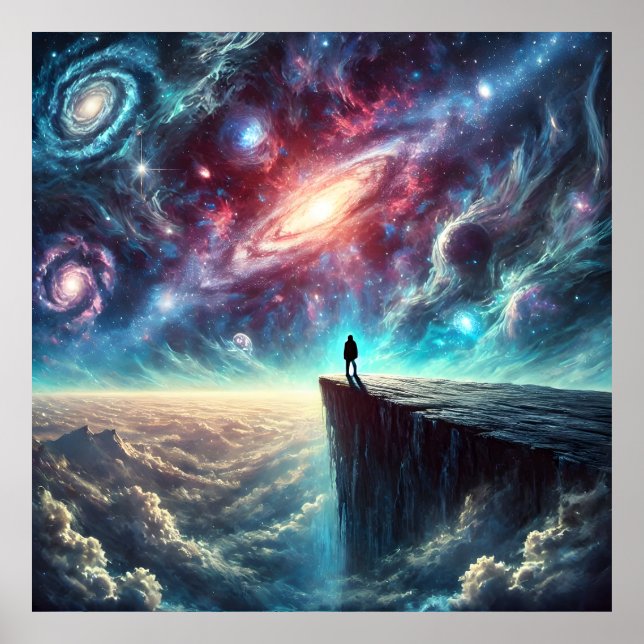 Beyond the Edge – Gaze into the Infinite Cosmos Poster (Front)