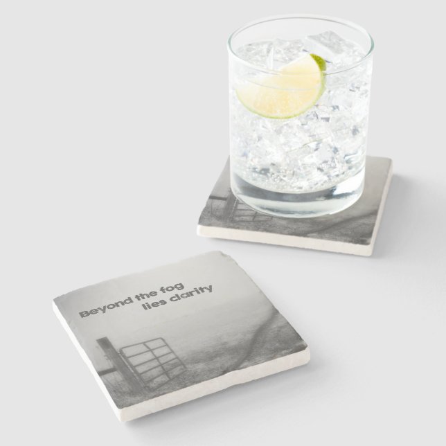 Beyond the Fog is Clarity Stone Coaster (Side)