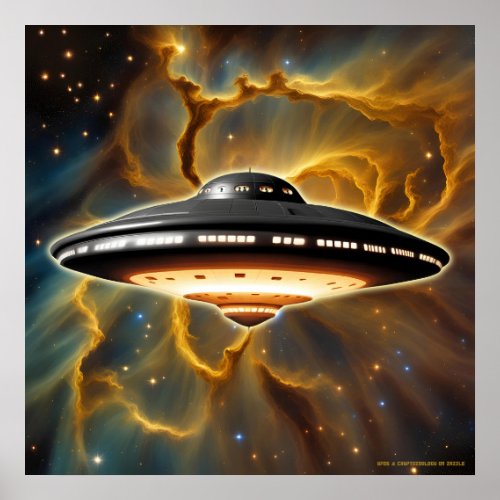 Beyond the Golden Veil Enigmatic Saucer  ET Crew Poster