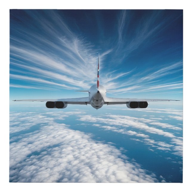 Beyond the Horizon: Concorde from Behind Faux Canvas Print (Front)