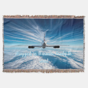 Beyond the Horizon: Concorde from Behind Throw Blanket