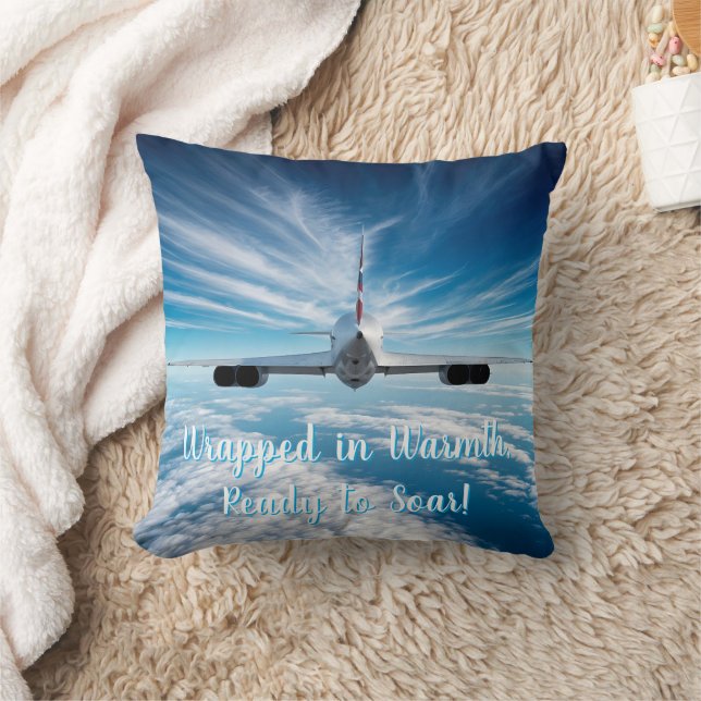 Beyond the Horizon: Concorde from Behind Throw Pillow (Blanket)