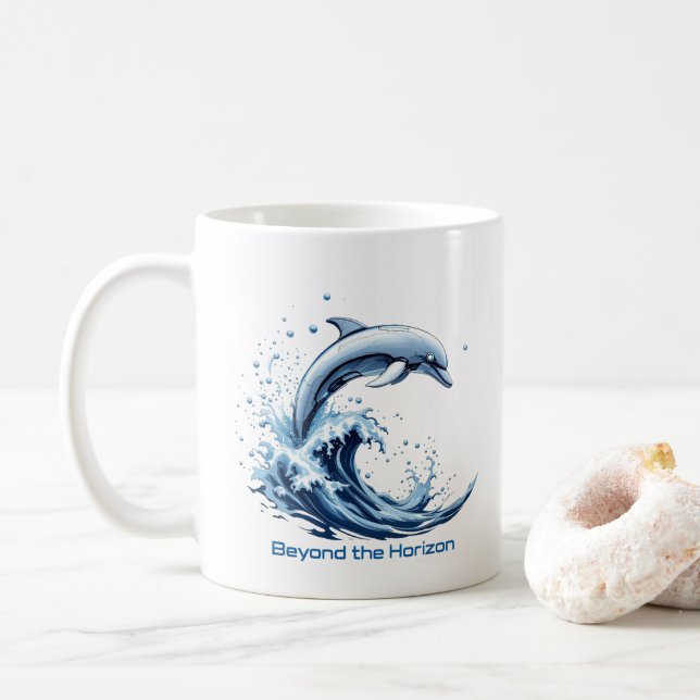 Beyond the Horizon - Dolphin Wave Mug (With Donut)