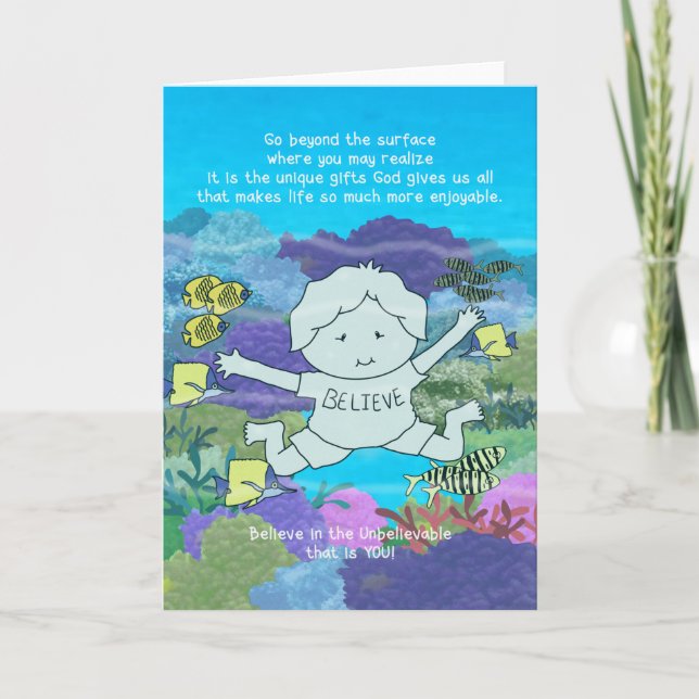Beyond the Surface Letterpress Thank You Card (Front)