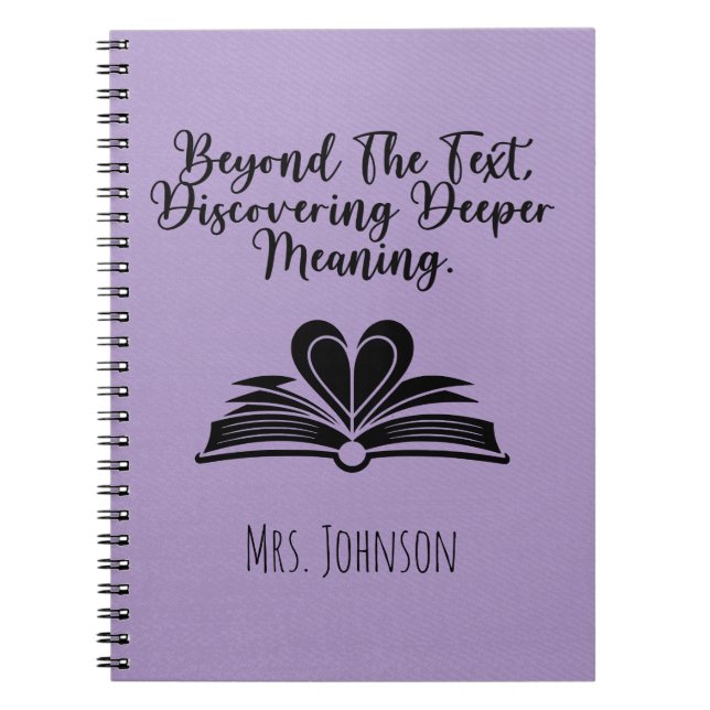 Beyond The Text, Discovering Deeper Meaning Notebook (Front)