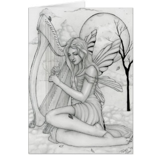 Beyond Time - fairy with harp Cards