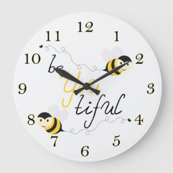 Beyoutiful Bees Large Clock by capturedbyKC at Zazzle